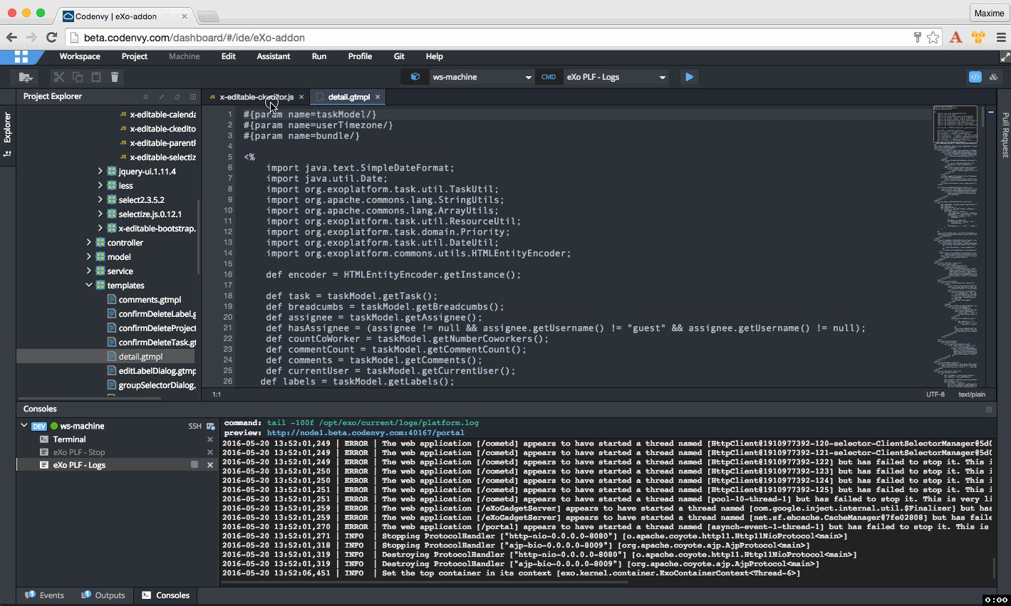 Fix a bug on eXo Platform instance