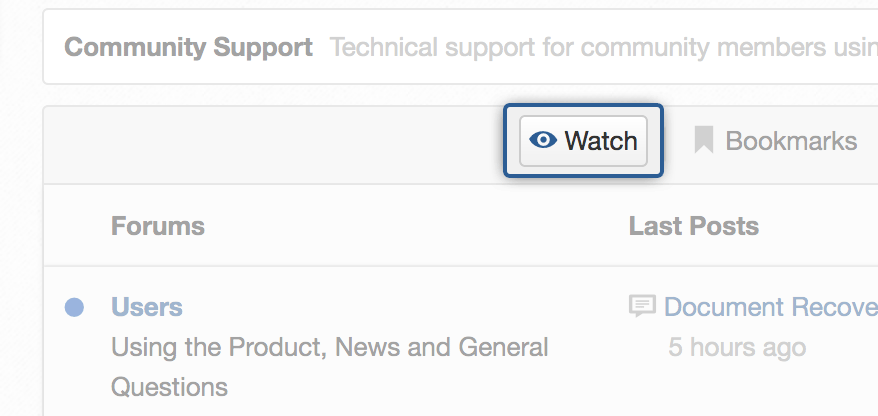 Watch features in eXo forum app