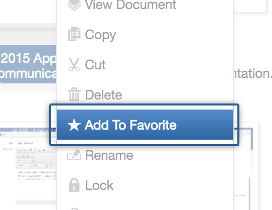 Add eXo documents to your favorite list
