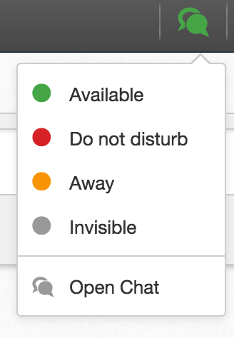 Your eXo chat app status and availability