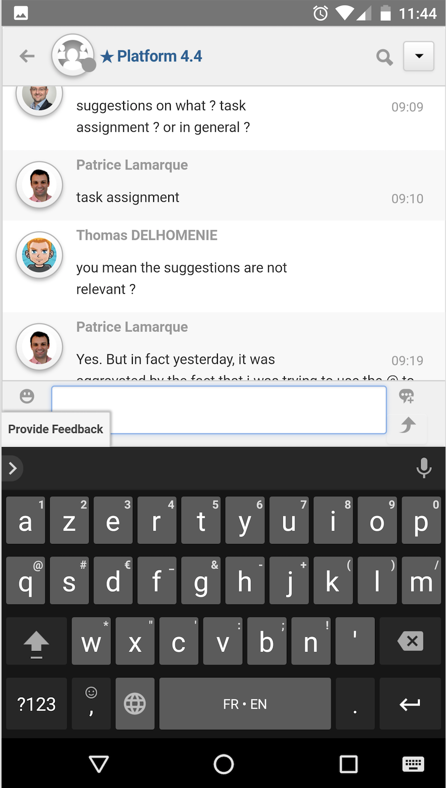 message input box in mobile chat conversation